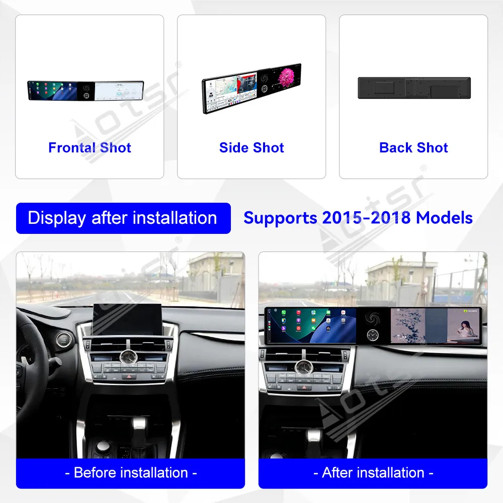 Dual 12.3 inch Auto CarPlay Android 13.0 For Lexus NX 200t 300 300h 2015 to 2018  Car Multimedia Player GPS Navigation head Unit