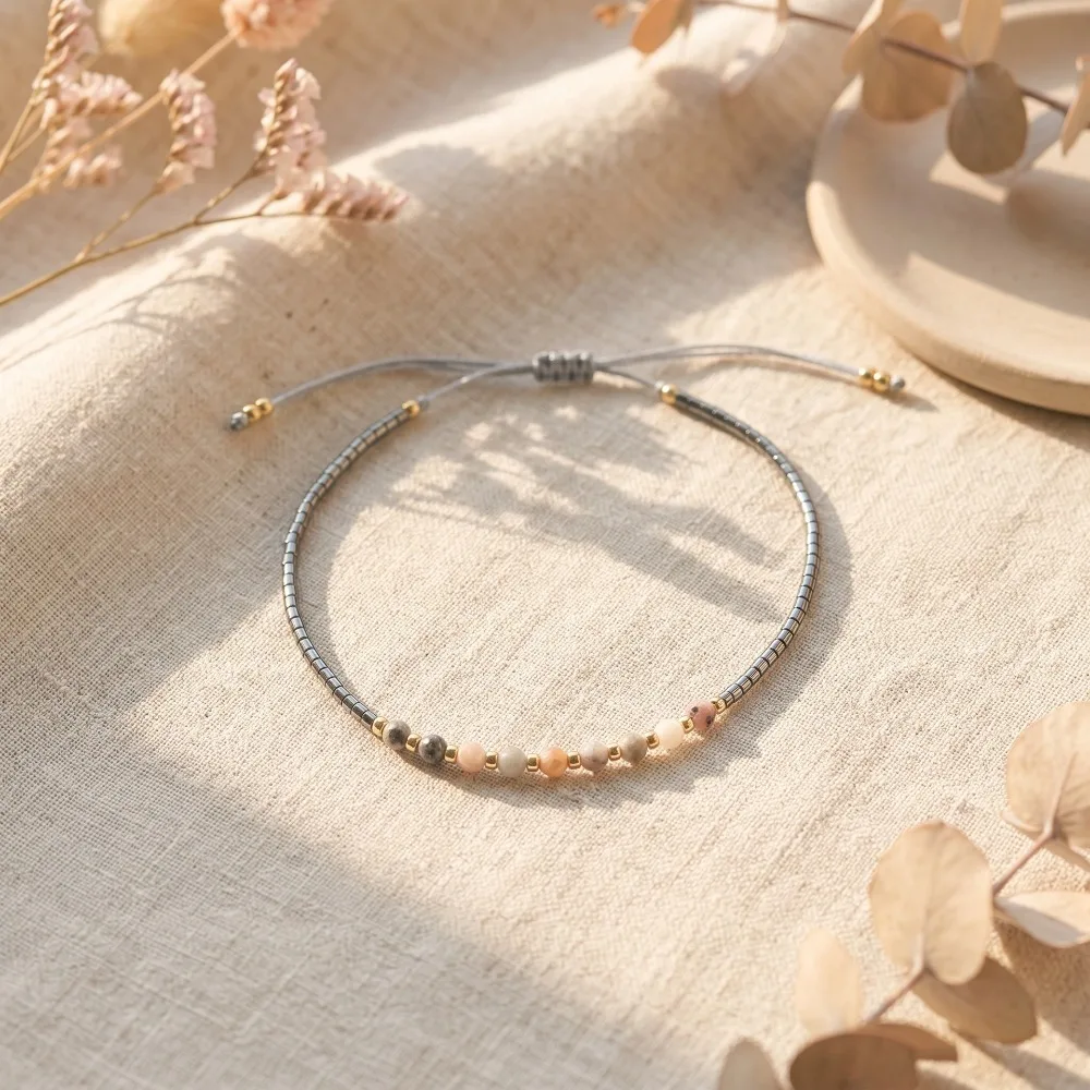 Nouveaux Bracelets Tressés à la Main Polyvalents et Tendance avec Pierres Naturelles Guérisseuses pour Femmes, Cadeau Idéal pour Amie, Bijoux d'Encouragement