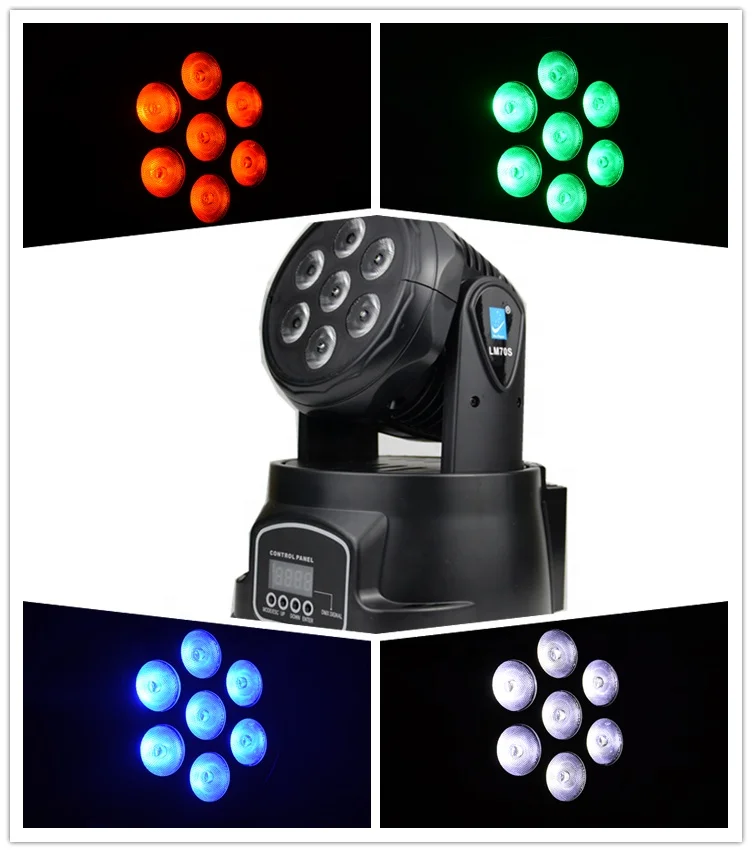 Big Dipper LM70S DJ Spot Lights Fixture 7*8W RGBW 4 in 1 Stage Led Light Moving Head Light