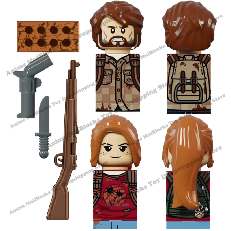 Bloques de construcción de película The Last of Us para niños, juguetes de ensamblaje de figuras de Anime horribles, Joel Ellie, Mini juguete de