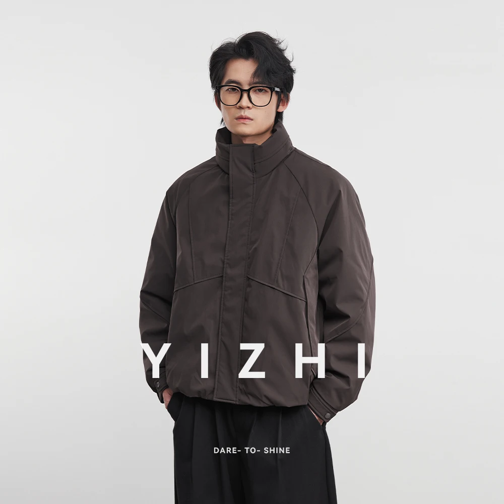 

Fashion Men's Stand Collar Down Jacket 2025 Winter New Loose Casual Retro Warm Outerwear Jacket Top