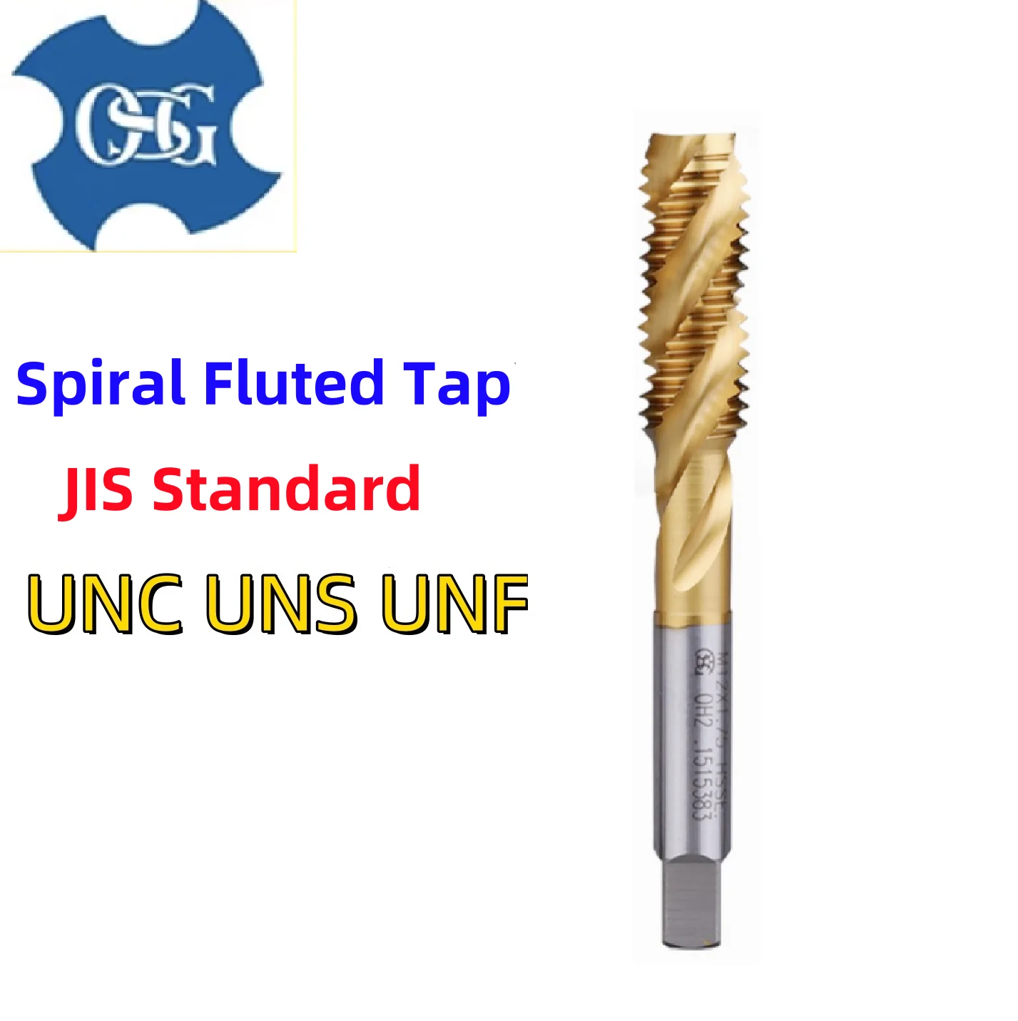 1PCS HSSE American TIN-Coating Fine UNF UNS UNF 3/4 5/16 3/8 5/8 1/2 Spiral Flute Tap Spiral Flute Pointed Tap Machine Screw Tap