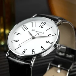 Men's Belt Watch Business Minimalist Digital Quartz Watch Ultra-thin Men's Is A Casual Watch Relogio Masculino