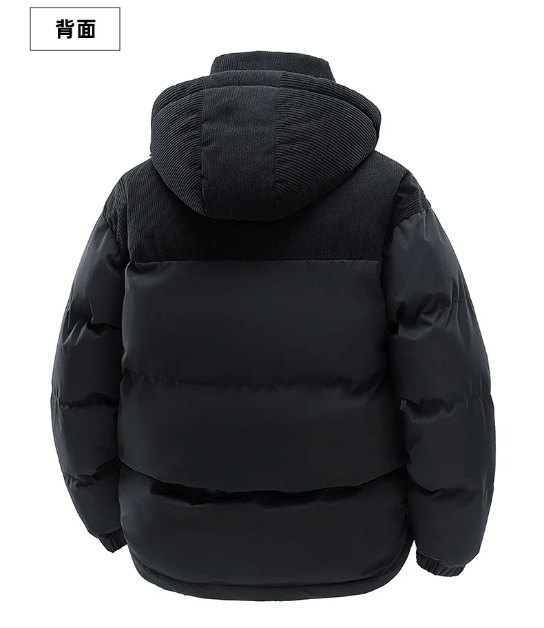Men's Winter Thickened Cotton-Padded Jacket with Fleece Warm Cold-Proof 2025 Trendy Cotton-Padded Coat for Men