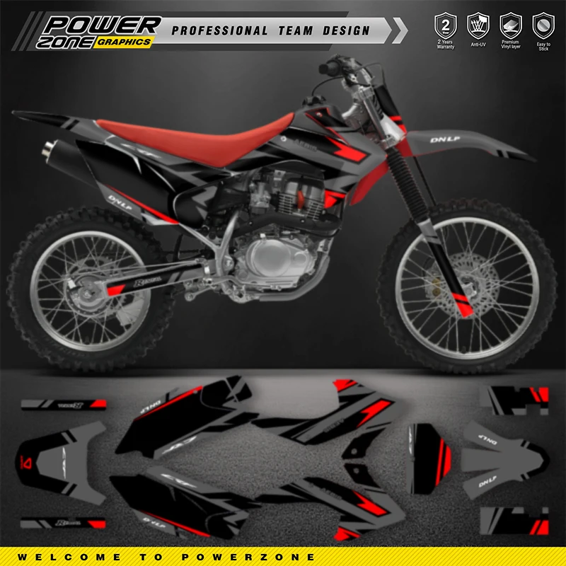 

PowerZone Custom для HONDA CRF230 2015-2020 CRF150F 2015-2020 графические фоны наклейки наборы наклеек имя мотоцикла номер 02