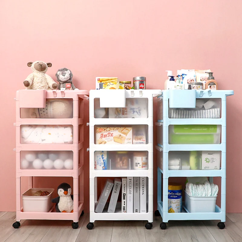 Hot Sale Plastic Home Storage Baby Organisatie Badkamer Ladekarren Opbergrek