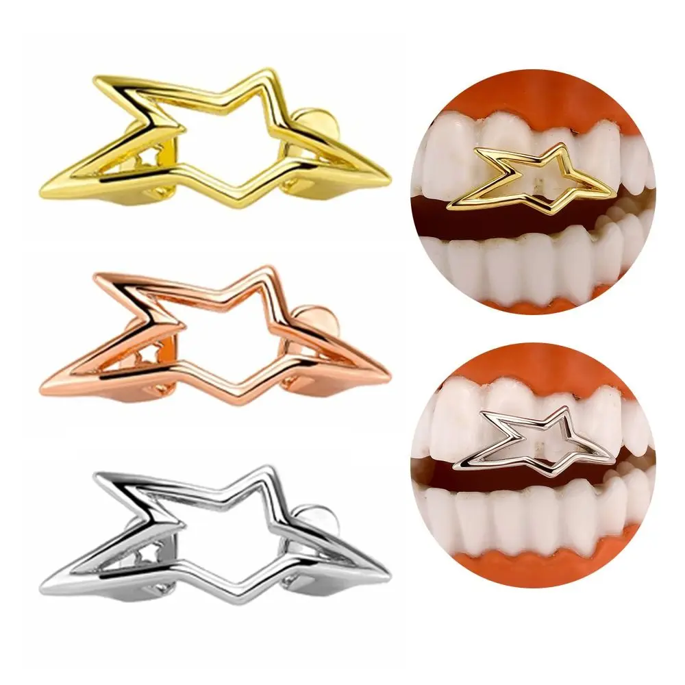 موضة النحاس غير النظامية ستار الأسنان Grillz الهيب هوب الشرير الجوف شوايات الأسنان لامعة يمكن ارتداؤها الأسنان مجوهرات الرجال النساء #1