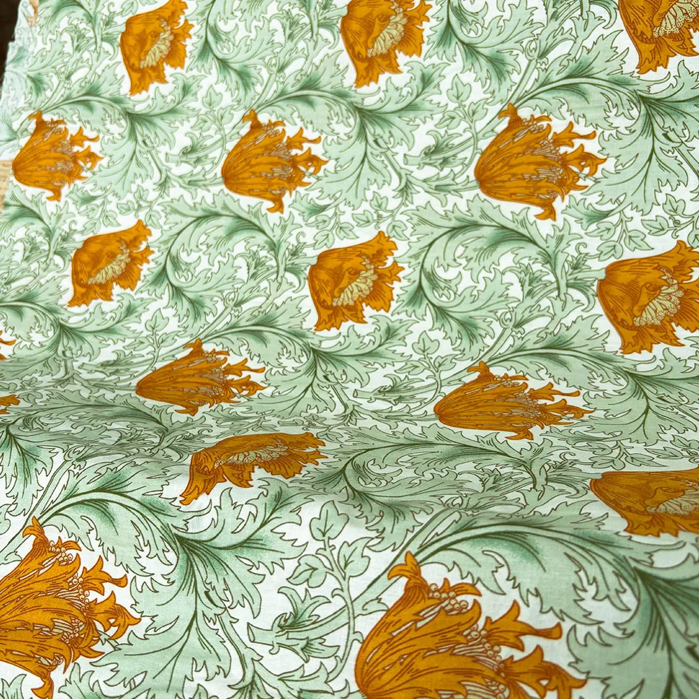 William Morris Fabric Cotton Digital Printing Classic Flower Printed Handmade Dress Crafts Home Textiles Supplies Per Half Meter