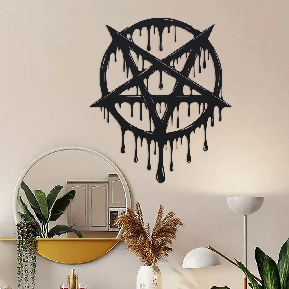 Fashionable Five-Pointed Star Metal Wall Hanging Decoration, Geometric Iron Art Ornament, Suitable for Home Living Room, Study, and Interior Wall Decoration