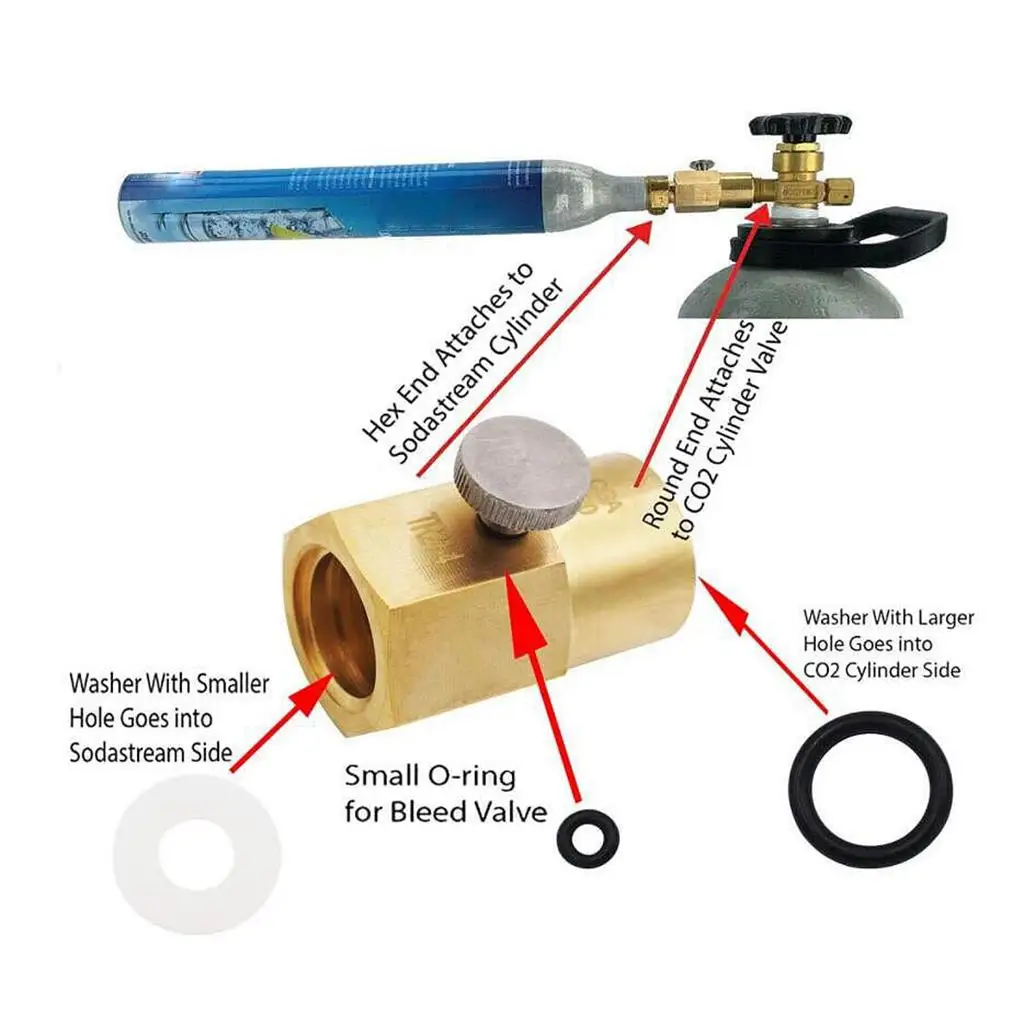 Soda Stream Refill Bottle Co2 Cylinder s, Adapter Refills Connector, Thread Set Replacement Accessories for Tank