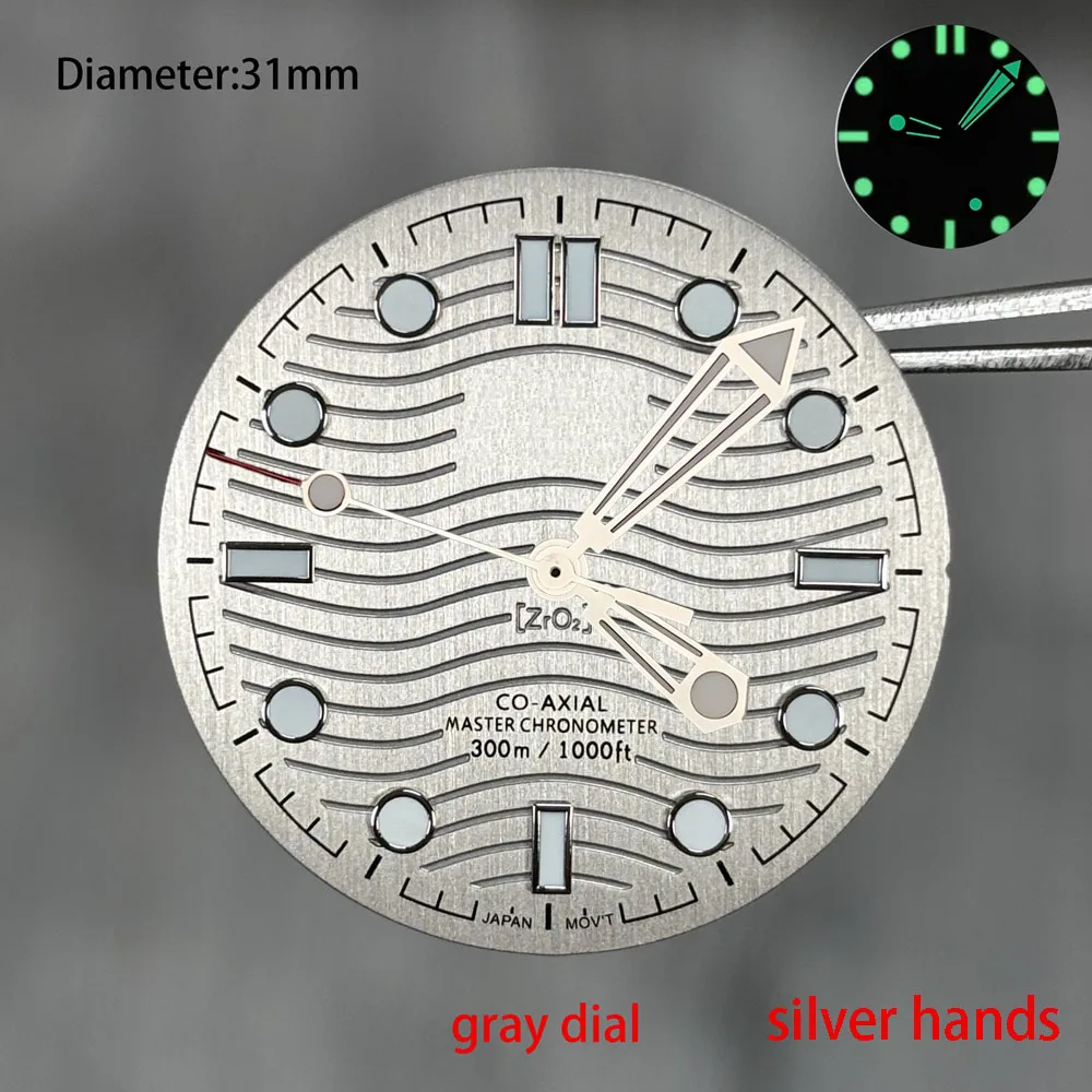31mm nh35 S logo dial date at 6 o'clock sea master s dial for nh35 movement black water wave dial 210.32.42.20.01.001 watchmods - view 6