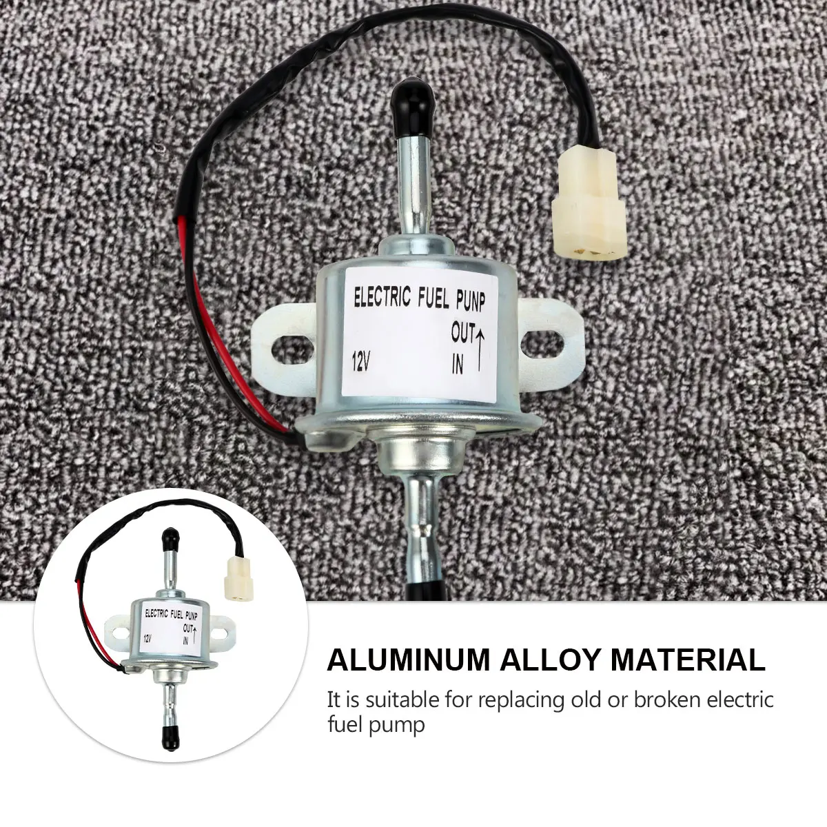 

1pc 12V Petrol Electric Fuel For Car Replacement Fuel Supply Oil Burning Pump Durable Aluminum Alloy Car Pump