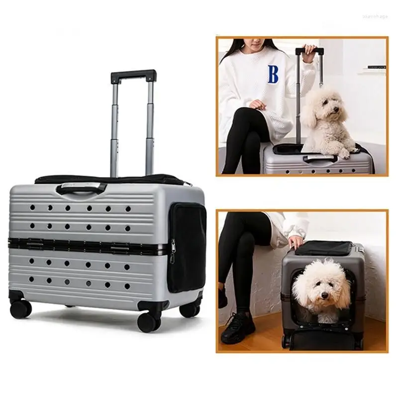 Dog Car Seat Covers Luxury Trolley Carrying Pet Carrier Cart Rolling Wheel Case Folding Travel Bag Multi Purpose