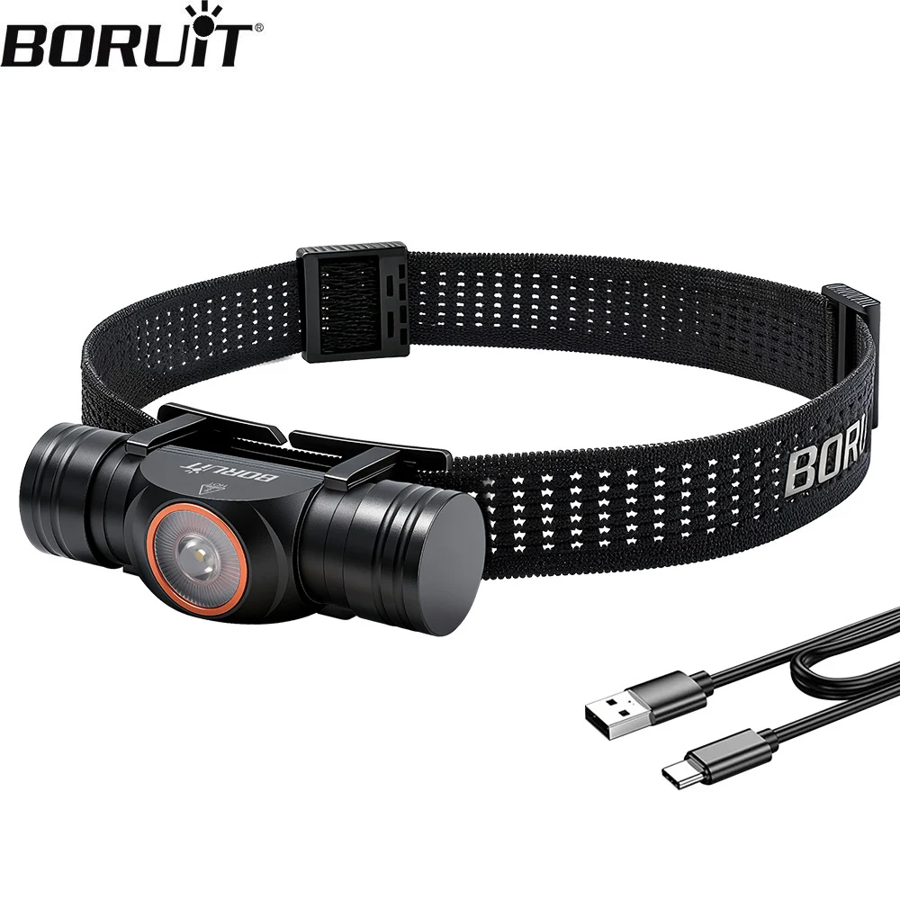 

BORUiT HP400 LED Headlamp 650LM TG3 Ultra Bright 18650 Headlight 7 Modes Type-C Rechargeable Head Torch Camping Fishing Lantern