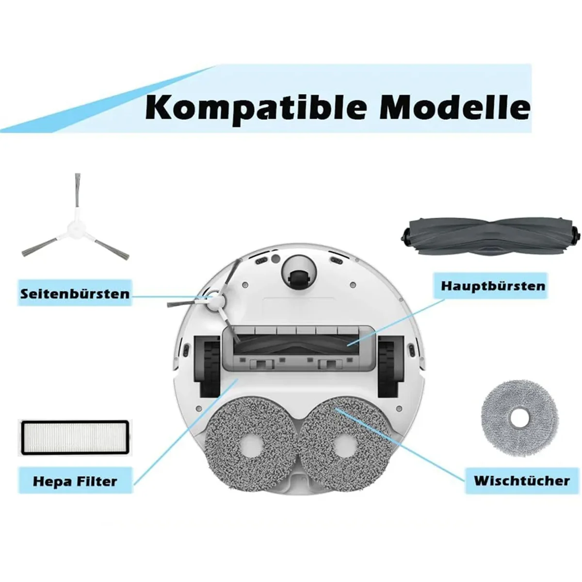 Para Bot L10 Prime / L10s Pro / L10 Pro Cepillo Lateral principal filtro Hepa paño de mopa Robot repuestos