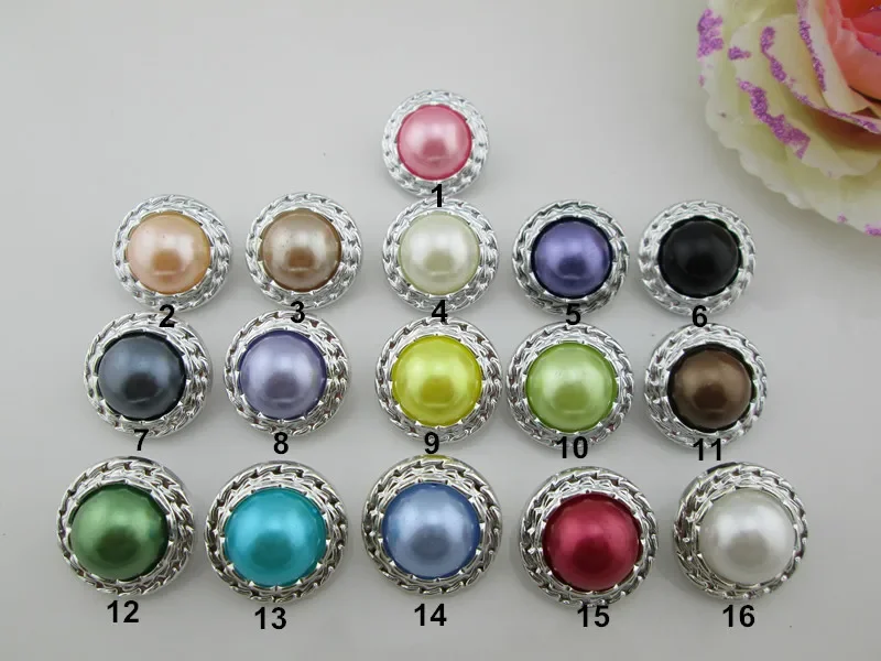 10pcs Gorgeous Mix Colorful Pearl Plastic Buttons For Craft 22mm