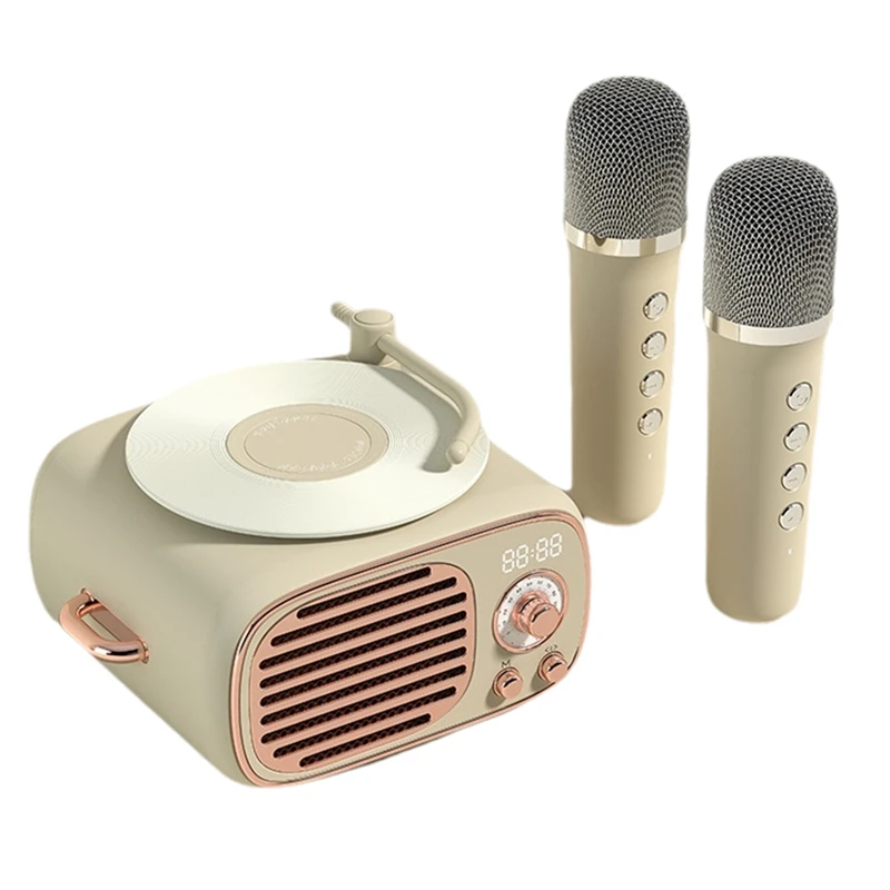 

DYJ-zpOld Fashioned Vintage A Small Bluetooth Speakers with Clock Portable Mini Bluetooth Speakers with Wireless Microphone