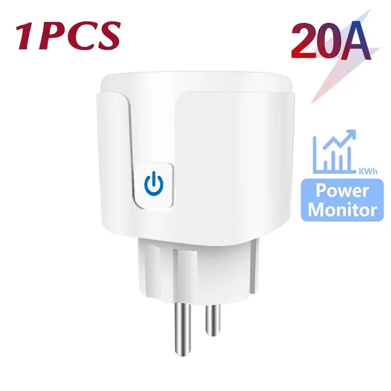 Tuya WiFi Smart Plug 16A/20A EU Smart Socket met Power Monitoring Timing Functie Smart Life APP Spraakbesturing via Alexa Google