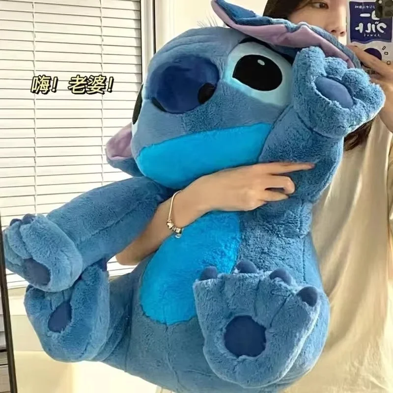 Disney Giant Size Lilo&Stitch Plush Stuffed Doll Cartoon Kawaii Animal Couple Sleeping Pillow Softmaterial Toys Gifts