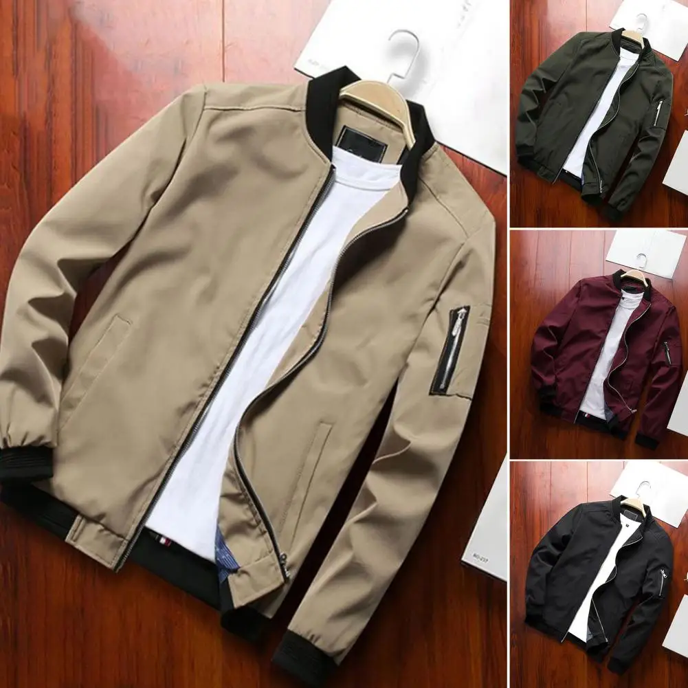 Men's Bomber Jacket Man Casual Streetwear Hip Hop Zipper Coats Fashion Men Baseball Uniform Aviator Jackets Clothing