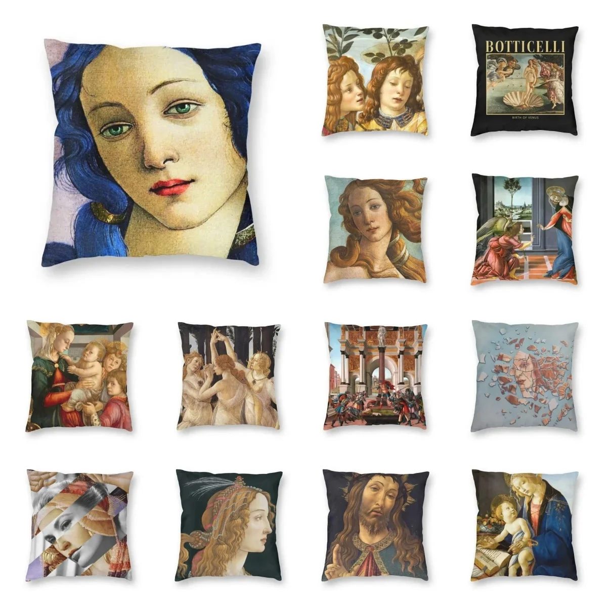 Sandro Botticelli The Three Graces Sofa Cushion Cover Artist Painter Throw Pillow Case Home Decor Pillowcase