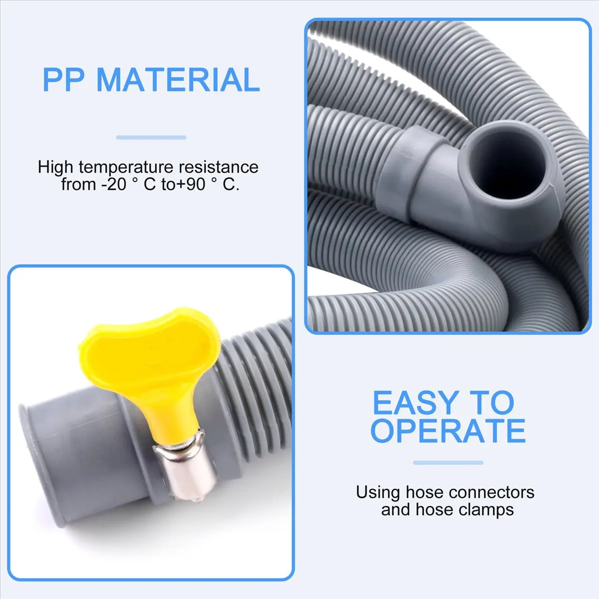 [Promotions]Washing Machine Hose Drain Hose Washing Machine 2.5M Drain Hose Extension for Washing Machines Dishwashers Dryers
