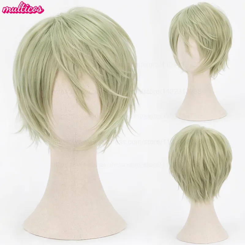 Farben Kurze Gerade Cosplay Perücke Layered Shaggy Flauschig Rot Rosa Braun Grün Blau Hitzebeständige Kunsthaar Party Anime Perücken – Detail 32