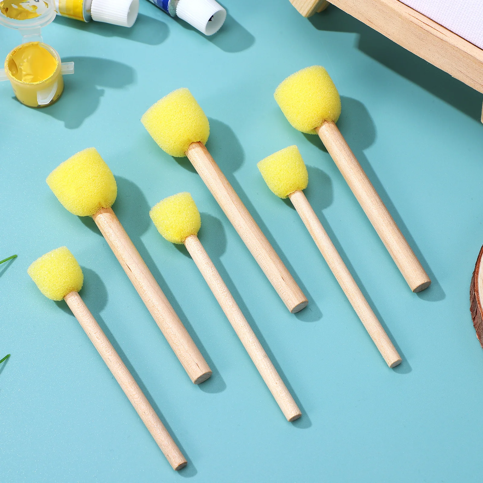 

20Pcs Graffiti Tools Foam Sponge Brushes Round Soft Head Useful for Painting Dye Craft DIY Projects Sponge Paint Brush