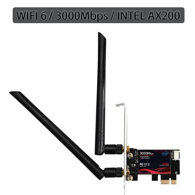 

Intel AX200 WIFI 6 PCIE network card 2.4G/5G gaming adaptive PCI-E wifi adapter 3000Mbps high-speed wifi receiver Game PCIE Card