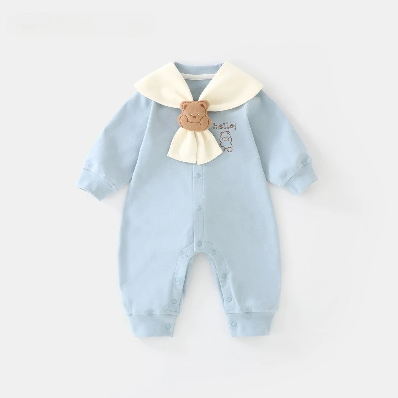 spring-autumn-navy-collar-long-sleeve-romper-baby-boy-girl-infant-outerwear-bodysuit
