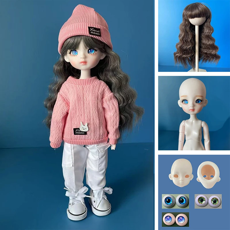 

DIY 1/6 Bjd Doll Handmade Makeup Doll Multi-joint Moveable with 3 Pairs Eyes 30cm Kids Girls Doll Toy Birthday Gift