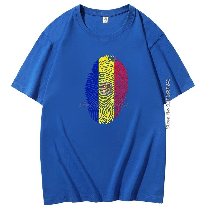 Summer t shirt for men Andorra fingerprint Flag Breathable printing graphic t shirts Cotton short sleeve t-shirt Men's clothing