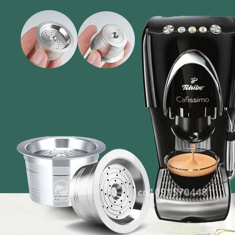 Refillable Coffee Pods For Three Heart Cafissimo K fee Caffitaly Tchibo  Reusable Crema Capsule Stainless Steel Metal Filter