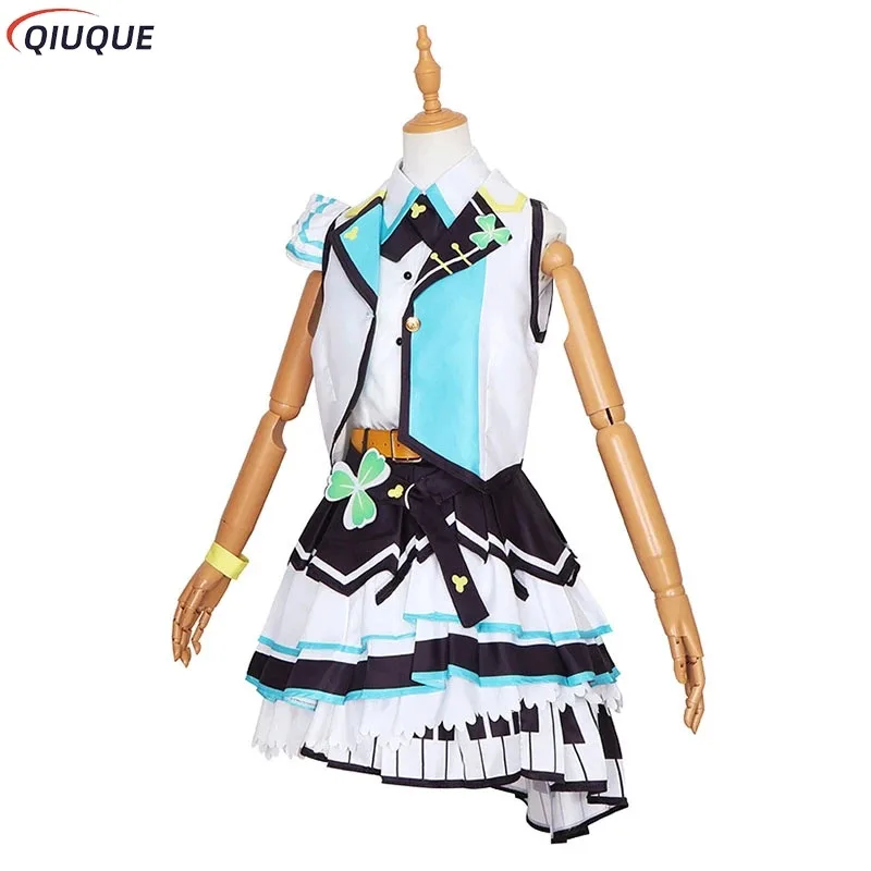 PJSK MORE MORE JUMP Hinomori Shizuku Cosplay Costume Wig Shoes Women Halloween Carnival Party Dress Uniform Outfit Suit