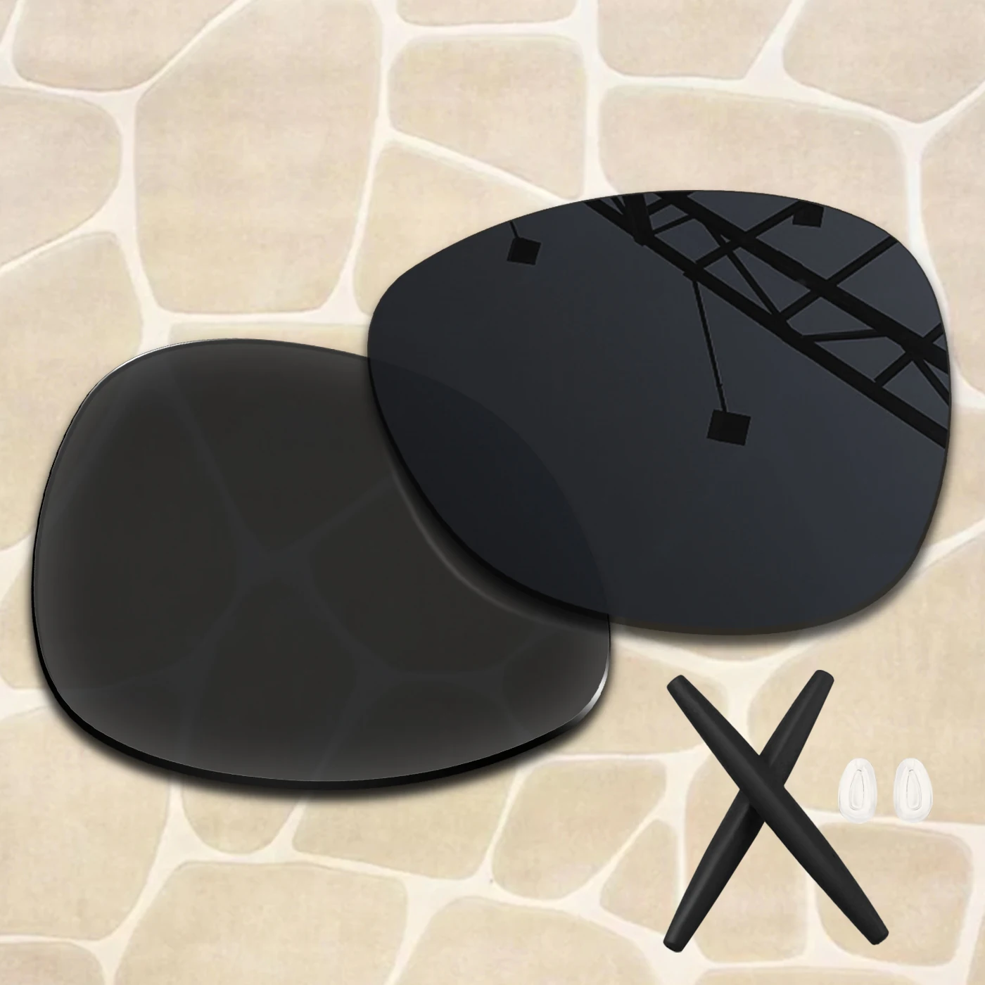 Anti-Scratch Polarized Replacement Lenses With Nosepad Earsocks Kits for Oakley Crosshair New 2012 OO4060 61mm Sunglasses