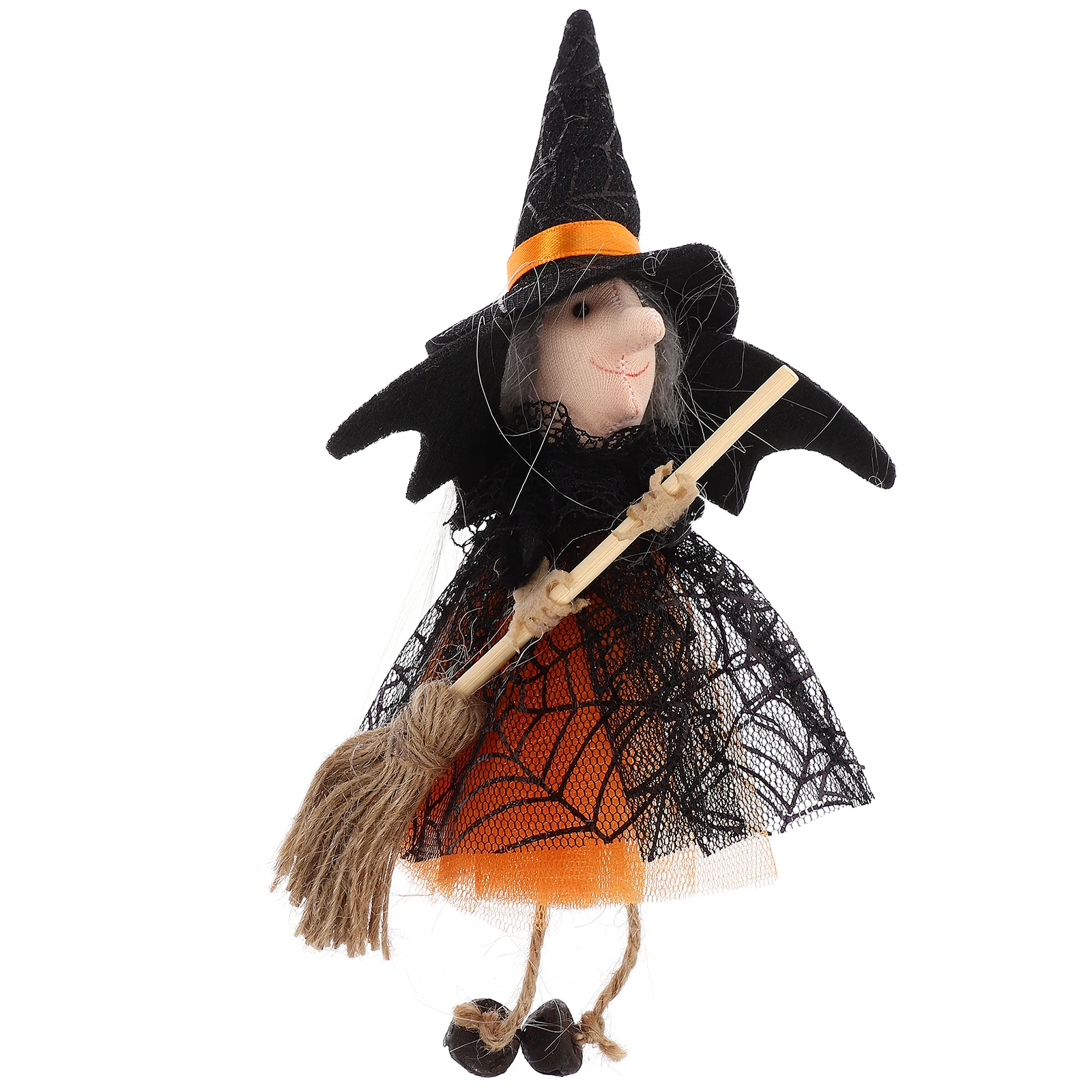 

Hanging Witch Purple Broom Skirt Decorative Halloween Accessory Delicate Figurine Wear Resistant Party Home Office Cafe