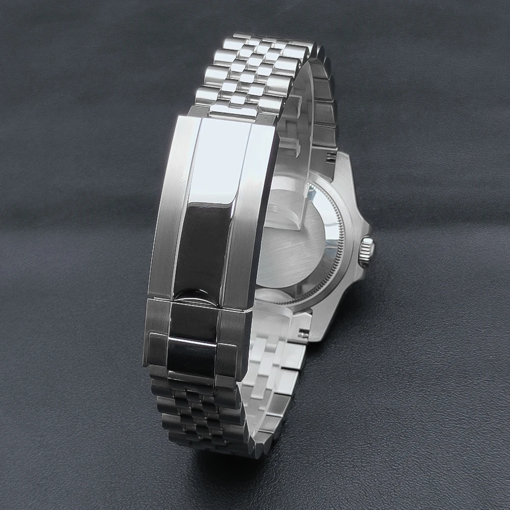 Corgeut 36mm Silver Sterile Watch Case Jubilee Strap Sapphire Glass Fit NH35 NH36 NH34 Movement