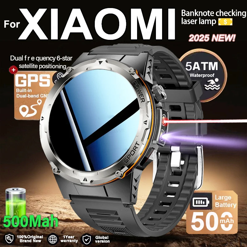 

Для Xiaomi Спорт на открытом воздухе Смарт-часы Мужчины 1,39-дюймовый HD AMOLED-экран GPS 500 мАч Батарея NFC Bluetooth Вызов SmartWatch 2025 Новый