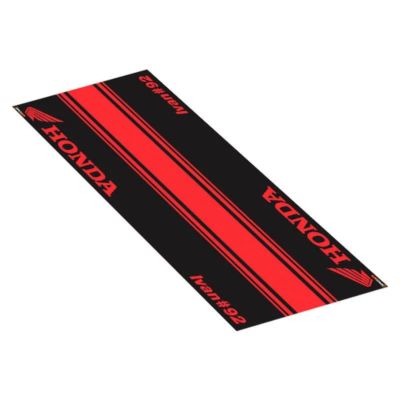 Op maat gemaakte Honda motorfiets parkeermat antislip garagekleed cool racing moto display tapijt antislip huisdecoratie vloermat