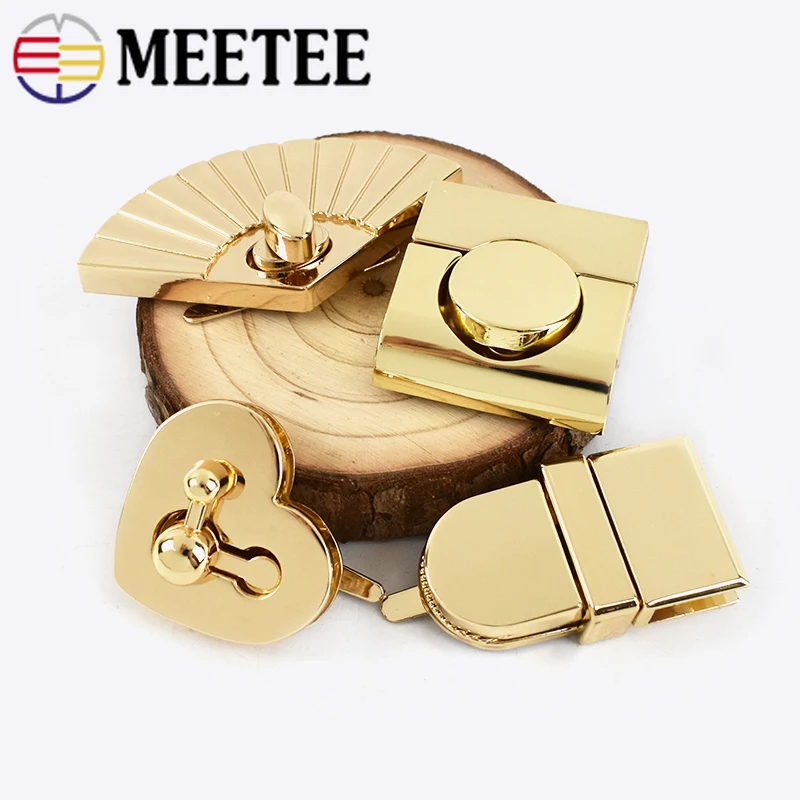 Meetee 1/2Pcs Metal Bag Lock Snap Buckles Purse Closure Clasps Handbag Decoration Buckle DIY Bags Hardware Accessories