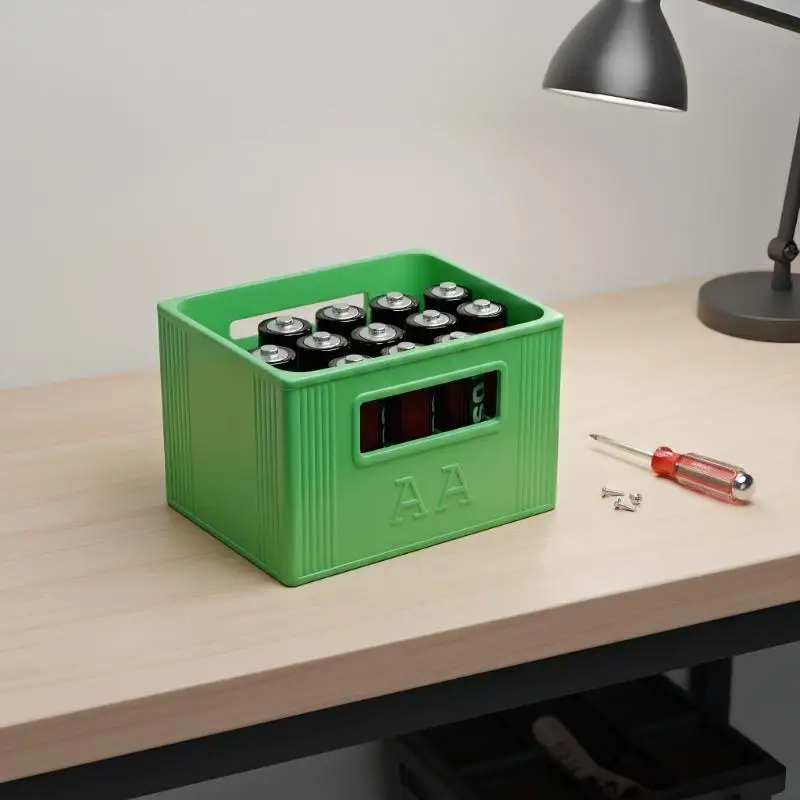 1Pcs Large Capacity 30/20 Compartments Durable Plastic Organizer 3D Printed AAA/AA Battery Storage Box For Home Decoration