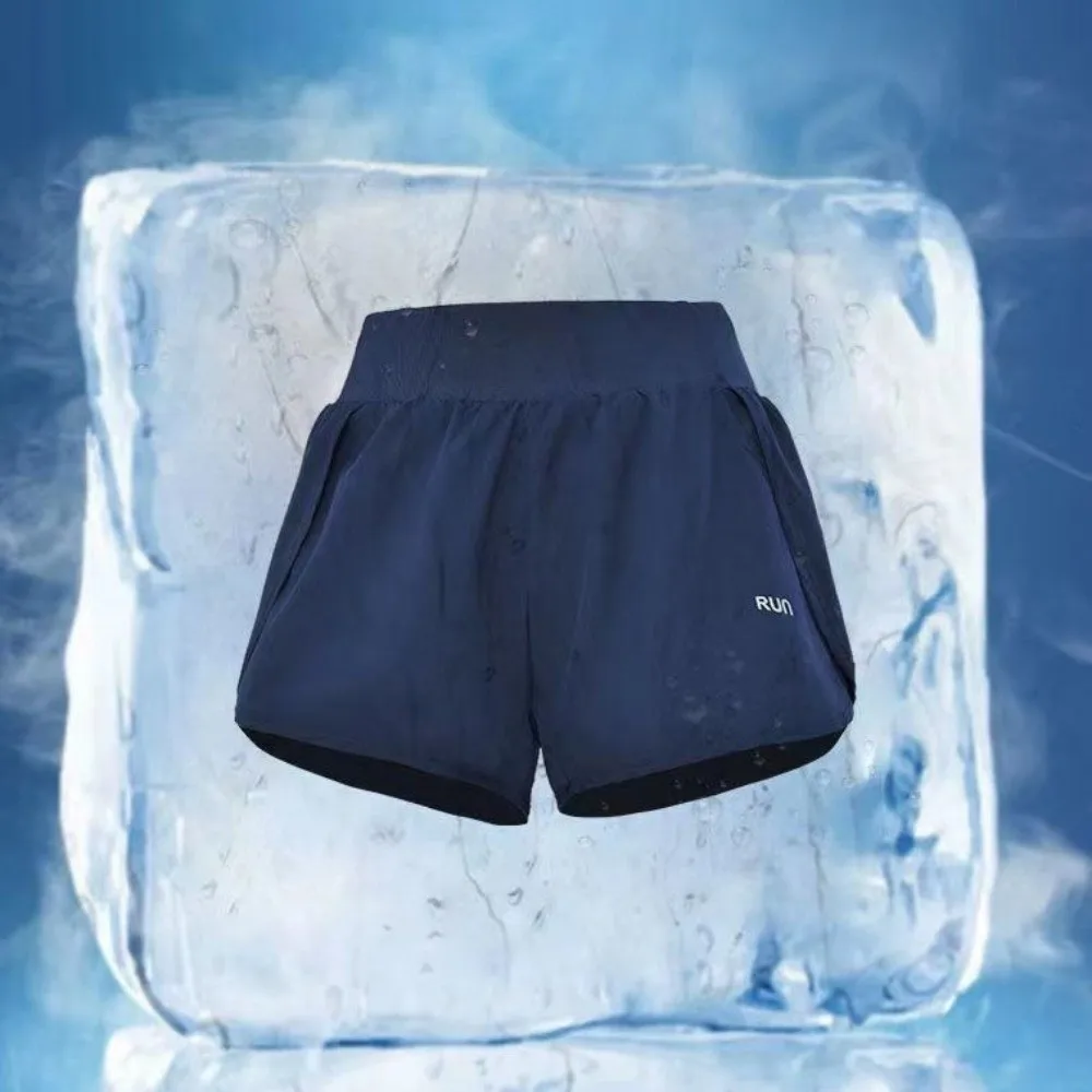 Fodera antiriflesso alla moda Pantaloncini da yoga 2 in 1 Tasche laterali Pantaloncini sportivi larghi Pantaloncini fitness traspiranti ad asciugatura rapida Yoga