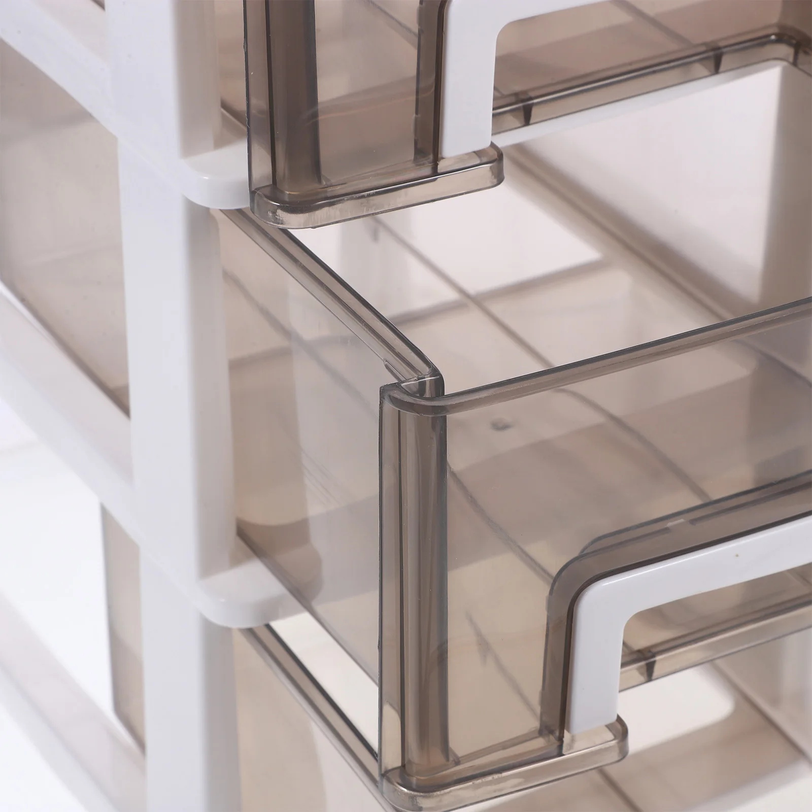 

Plastic Drawer Type Storage Box Three-Layer Transparent Desktop Organizer For Office Study Room Living Space