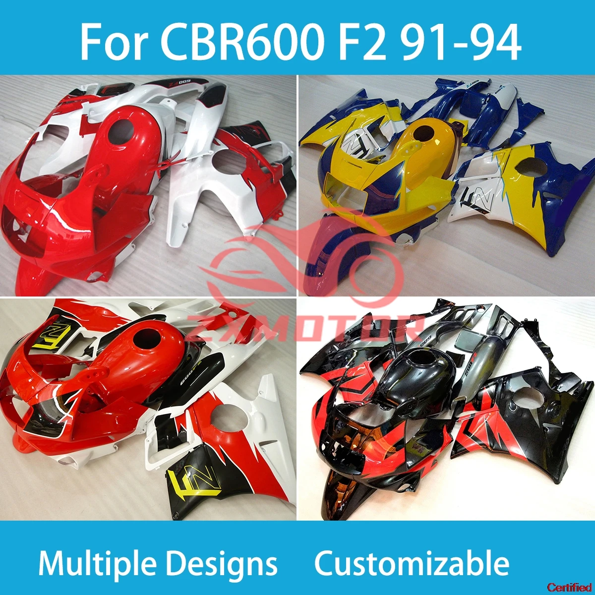 

Комплект обтекателей для Honda CBR600 F2 91 92 93 94, пластиковые обтекатели для мотоциклов для бездорожья CBR 600 F2 1991 1992 1993 1994