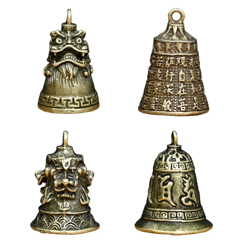 홈 데코 럭키 황동 수공예 드롭 벨 키 자동차, 창의적인 가정용 펜던트 도구, 3x6cm, 1pc