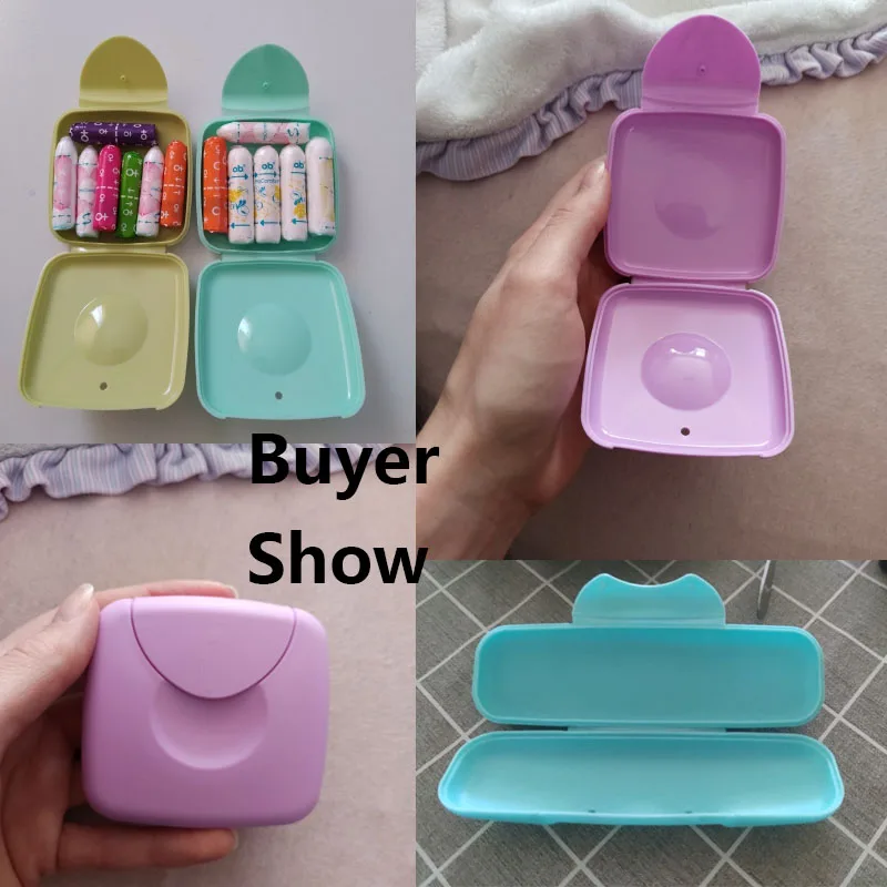 Creative Portable Women Tampons Storage Box Holder Tool Travel Outdoor Set Supplies Plastic Cosmetic Cotton Jewelry Storage Box