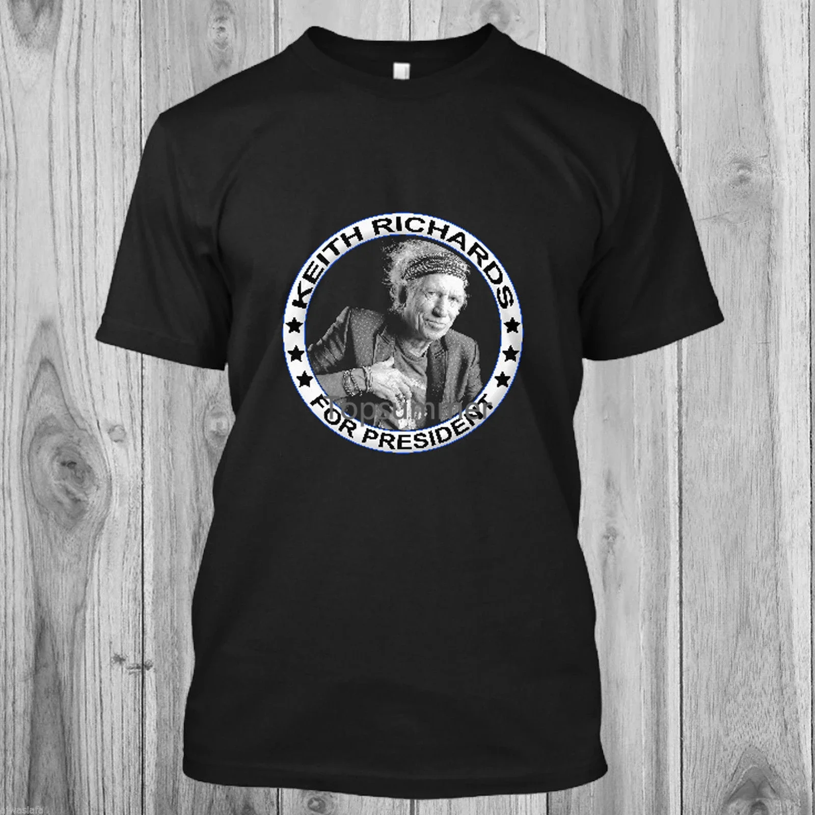 New Keith Richards For President Music Men'S Black T-Shirt Size S To 3Xl T-Shirt Novelty Cool Tops Men'S Short Sleeve Tshirt