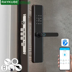 RAYKUBE Fingerprint Lock Security Intelligent Smart Lock With WiFi APP Password Unlock DoorLock Electronic Fingerprint Lock