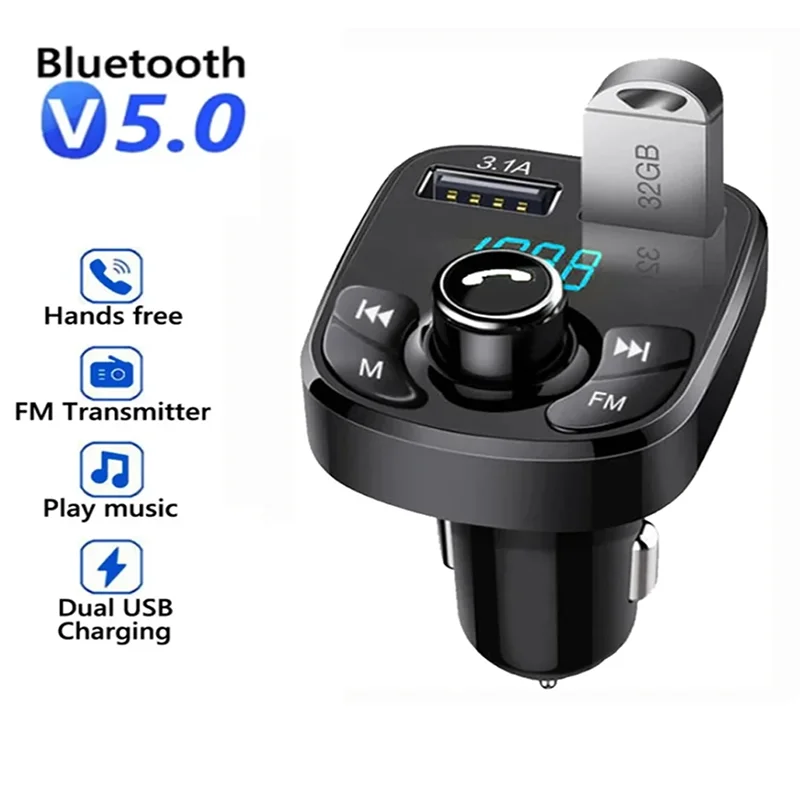 

Car Charger FM Bluetooth Audio Dual USB Car MP3 Player autoradio Handsfree Charger 3.1A Fast Charger Car Accessories