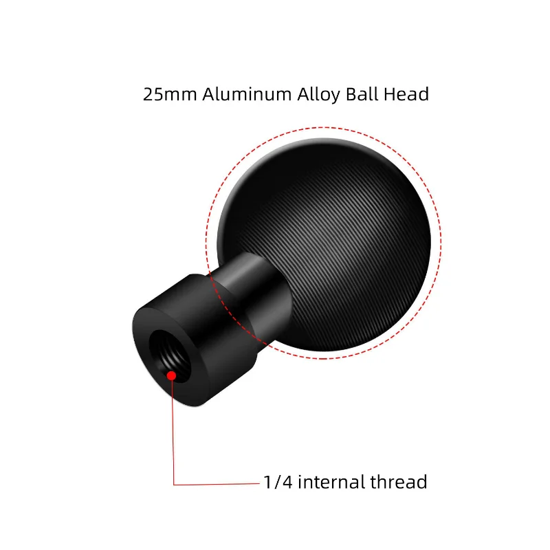 Aluminium 1/4 Srew Adapter do 17mm 25mm głowica kulowa 1 Cal wspornik złącze dla Gopro 10/9 Insta360 motocykl kamera akcji góra